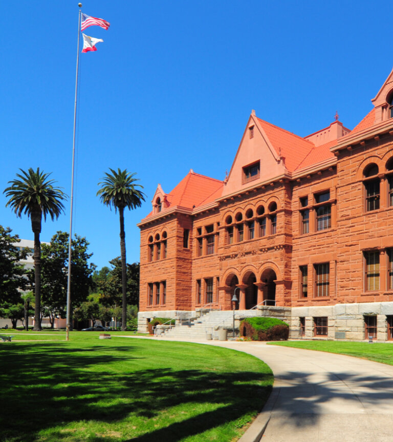 Old Orange County Courthouse in Santa Ana downtown in California