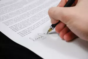 signing legal papers