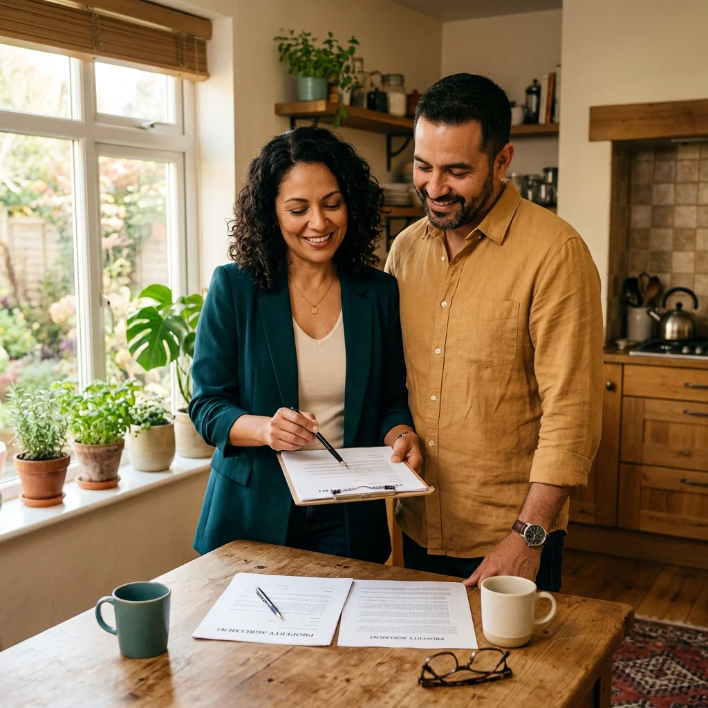 happy couple taking control of their finances